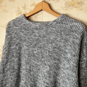 80s Heather Gray Le Tigre 100% Acrylic Knit Minimalist Preppy Sweater Size L